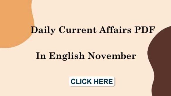 Daily Current Affairs PDF In English November 2021